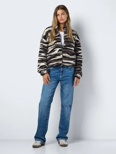 Noisy May - Soft Tiger Stripe Fleece in Charcoal