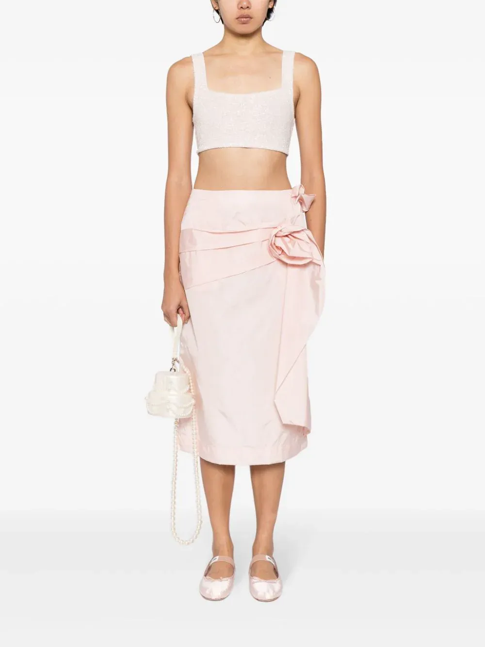 Pencil Skirt With Pressed Rose