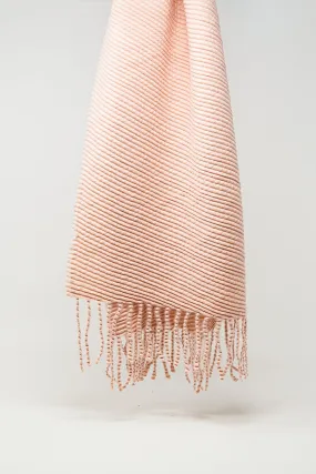 Pink Scarf In Soft And Fluffy Fabric With Fringes