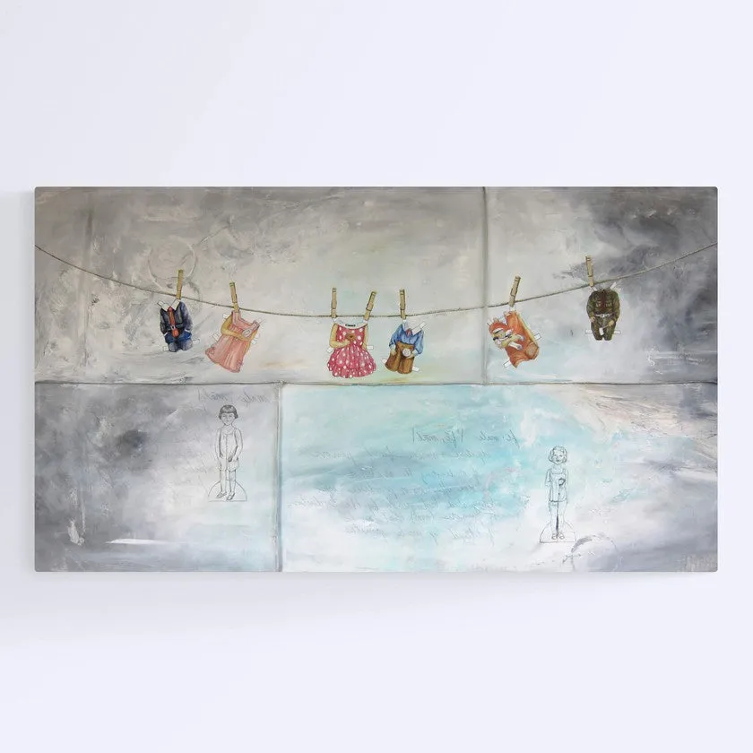 Raising Paper Dolls -Painting 44x78