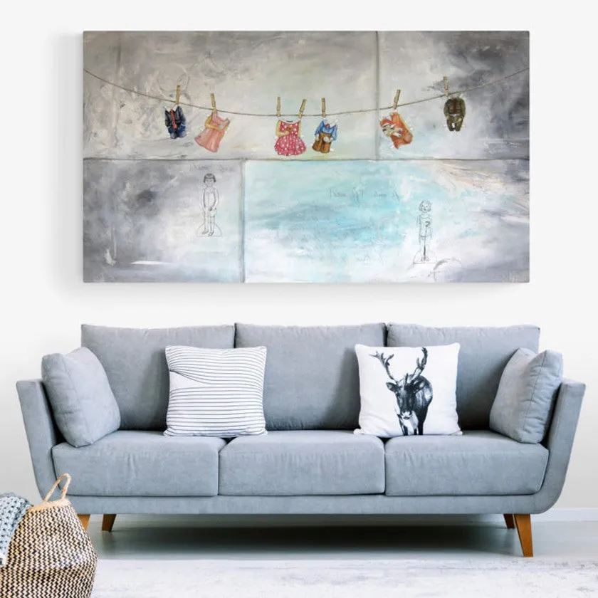 Raising Paper Dolls -Painting 44x78