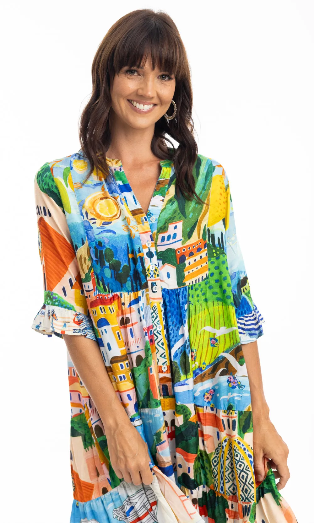 Rayon Dress Layers 3/4 with Frill Kai