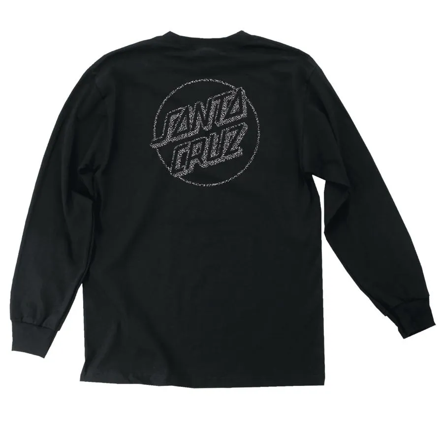 SANTA CRUZ L/S T-SHIRT AMOEBA OPUS DOT BLACK