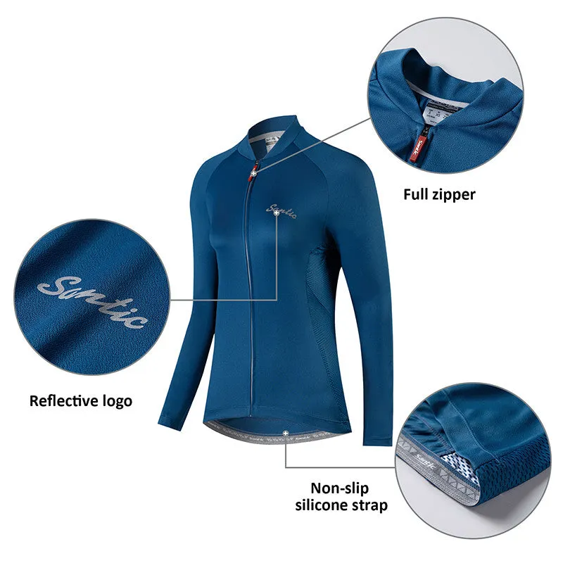 Santic Light Miss Navy Women jersey Long Sleeve