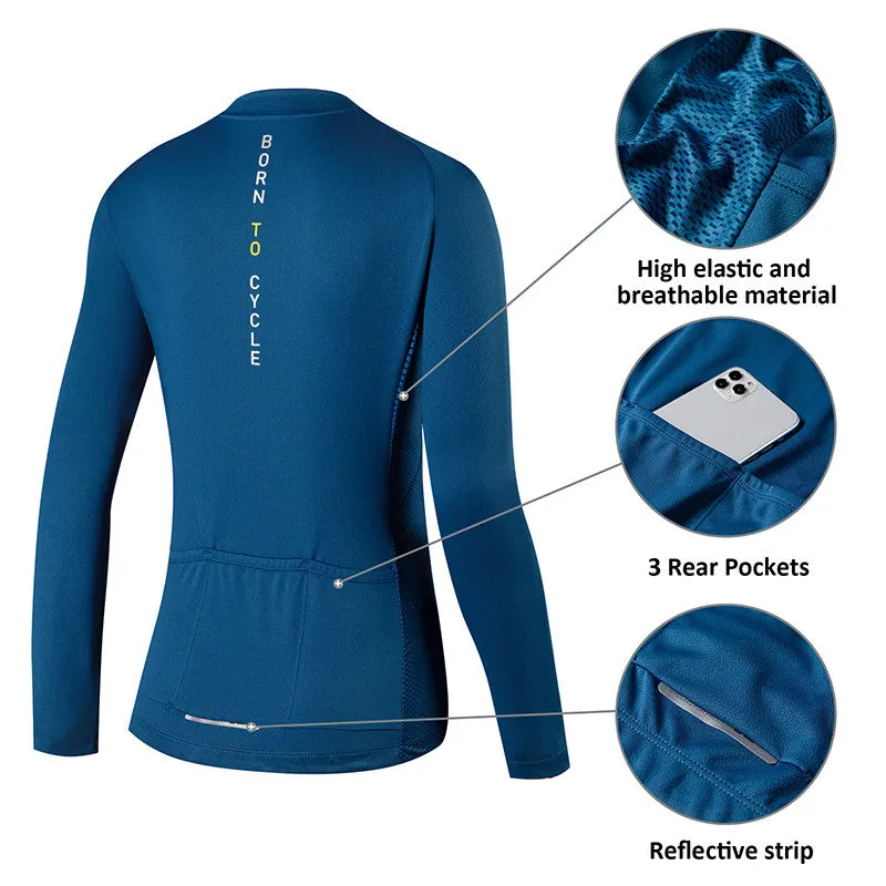 Santic Light Miss Navy Women jersey Long Sleeve