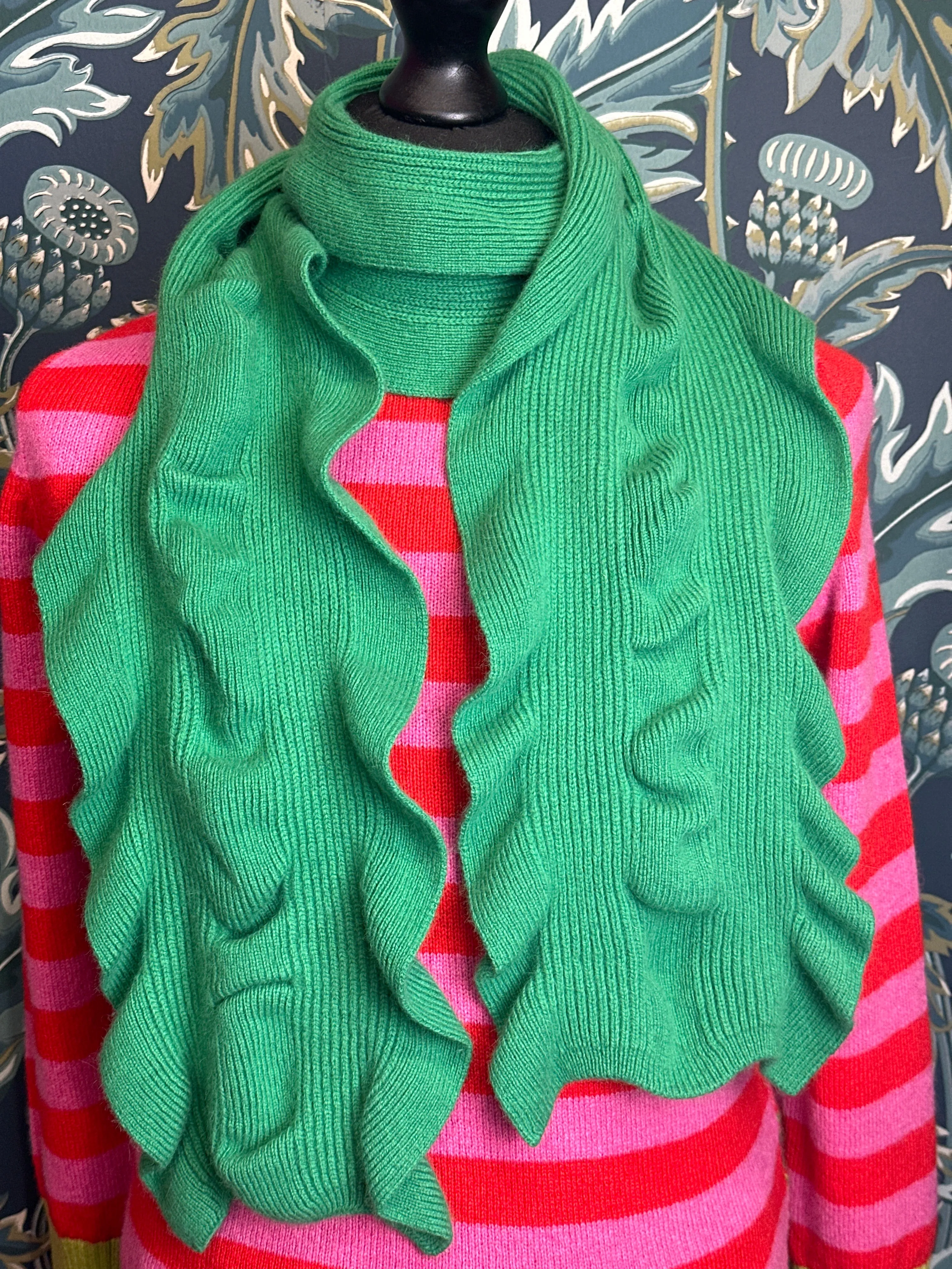 Scottish Ruffle Scarf Vibrant Green