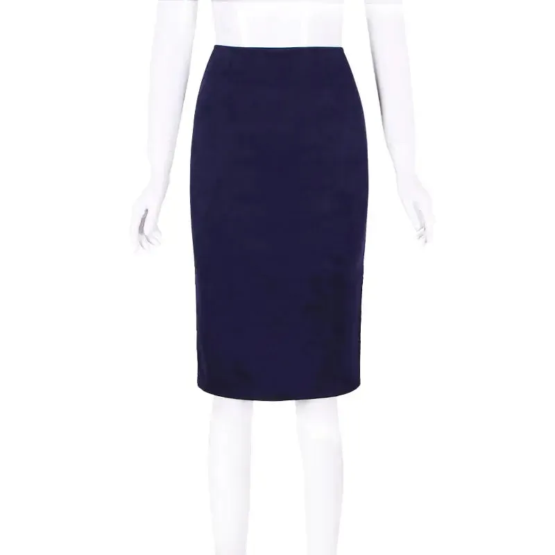Sexy Multi Color Suede Midi Pencil Skirt Women 2024 Fashion Elastic High Waist Office Lady Bodycon Skirts Saias
