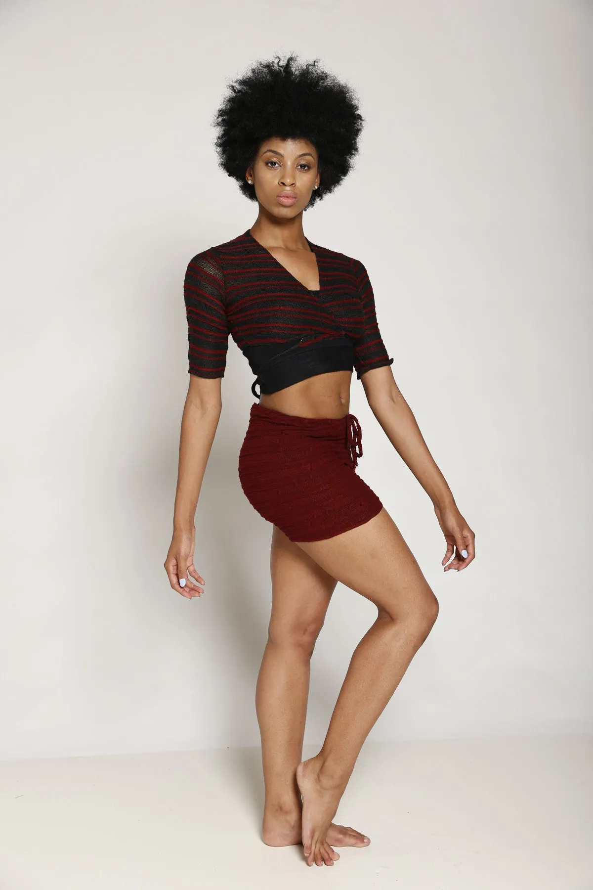 Shadow Stripe Drawstring Shorts