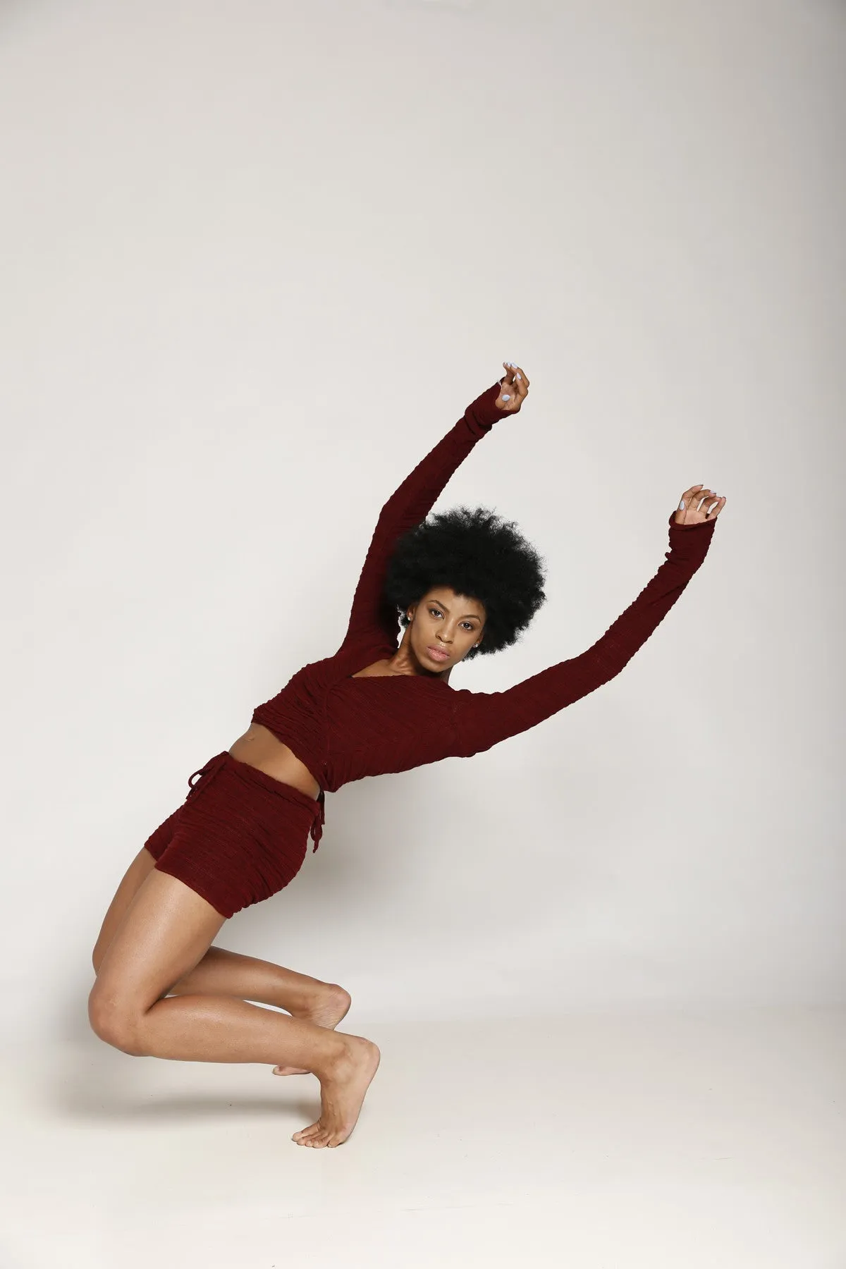 Shadow Stripe Drawstring Shorts