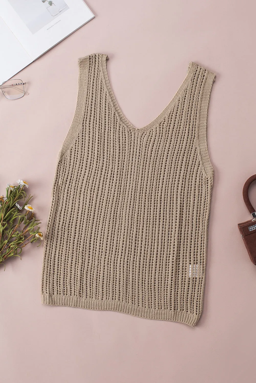 TEEK - V-Neck Wide Strap Knit Vest