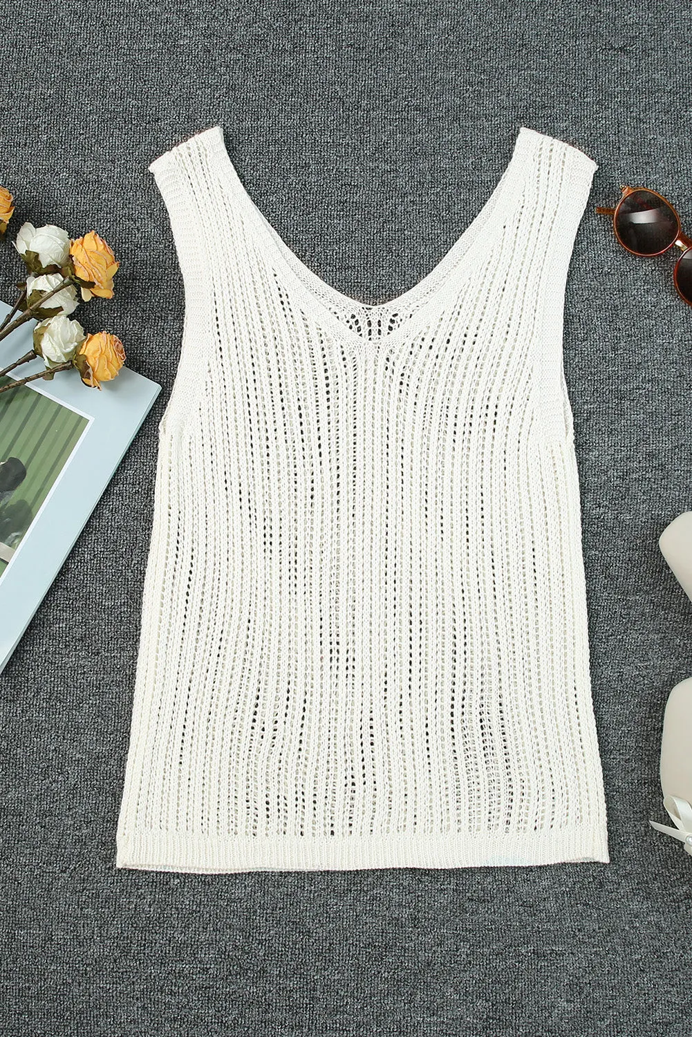 TEEK - V-Neck Wide Strap Knit Vest
