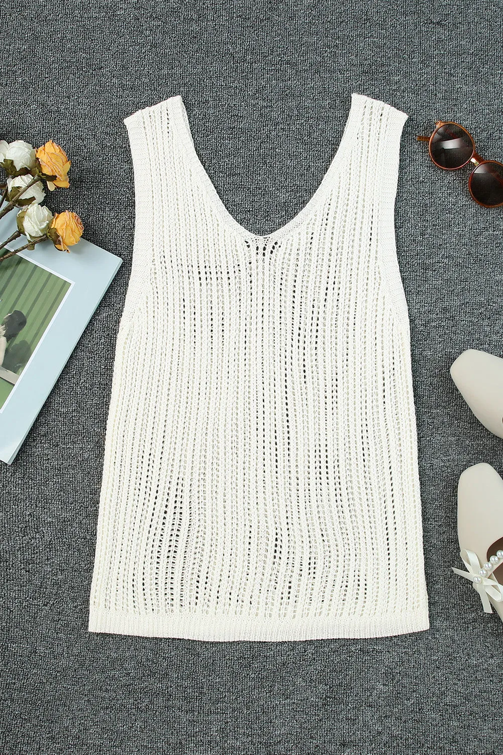 TEEK - V-Neck Wide Strap Knit Vest