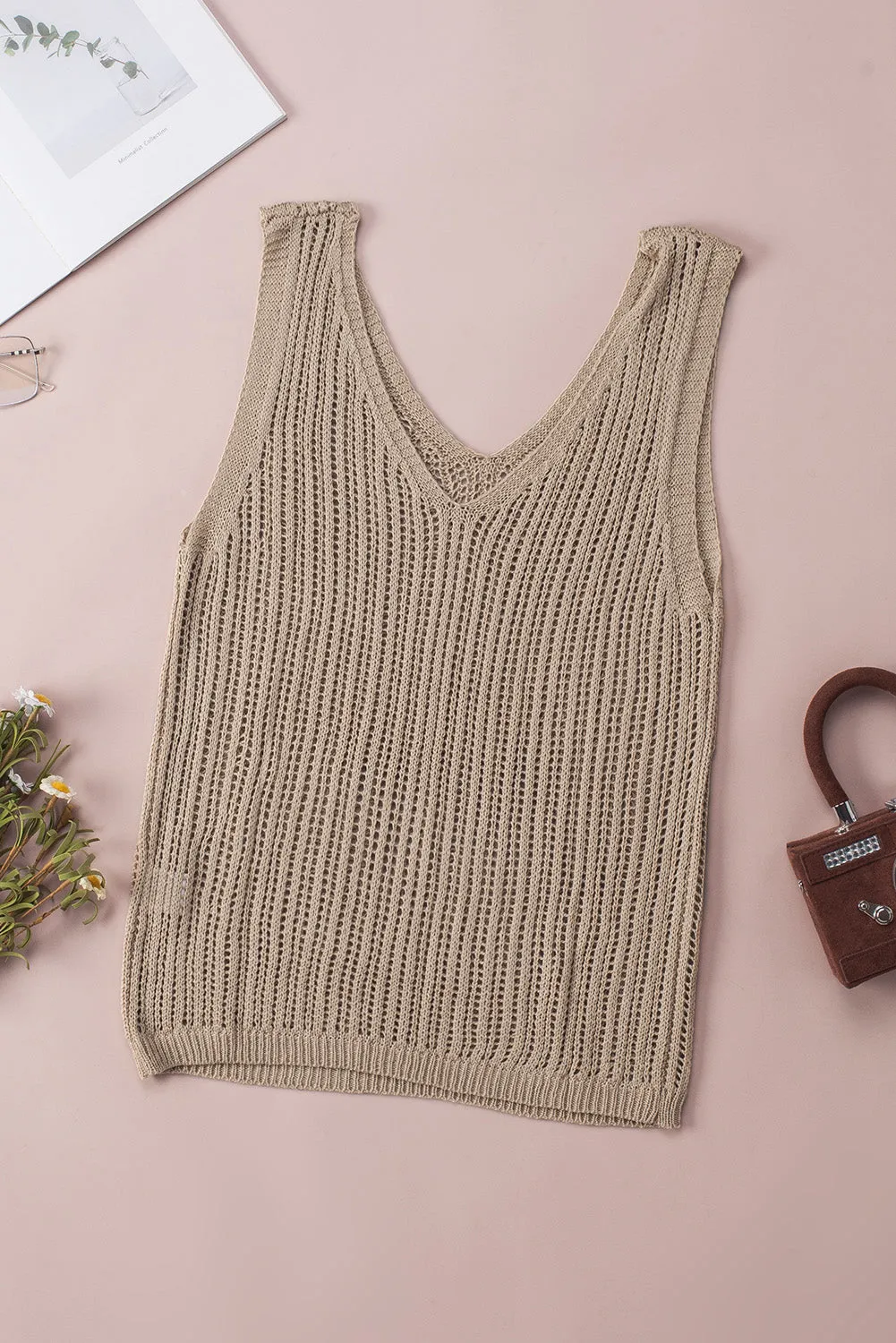 TEEK - V-Neck Wide Strap Knit Vest