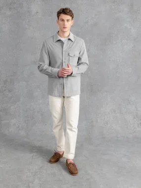 The Cord Patch Pocket Overshirt - Pale Grey
