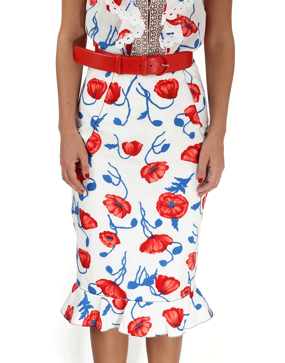 Tossed Poppies Skirt