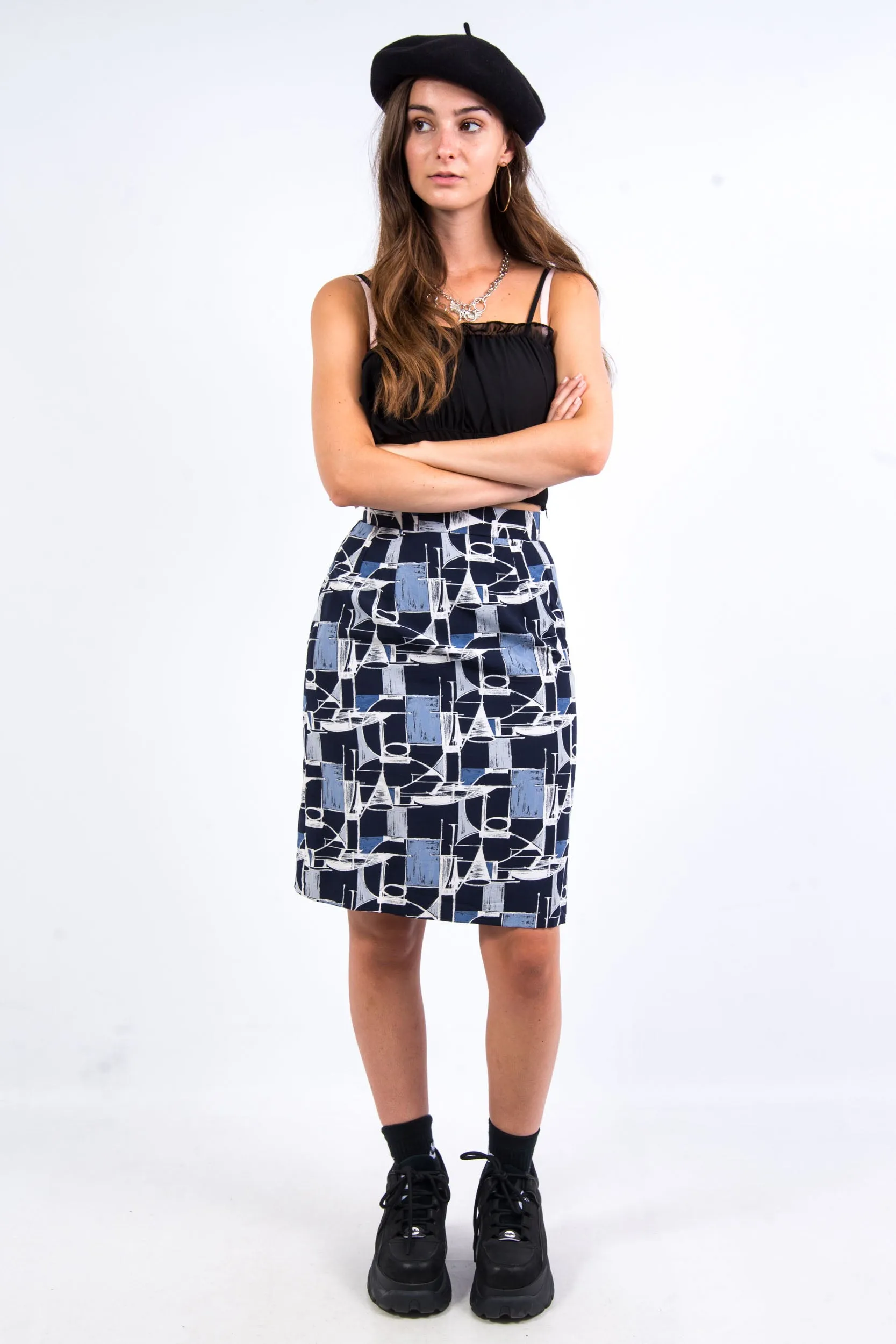 Vintage 90's Abstract Pencil Skirt