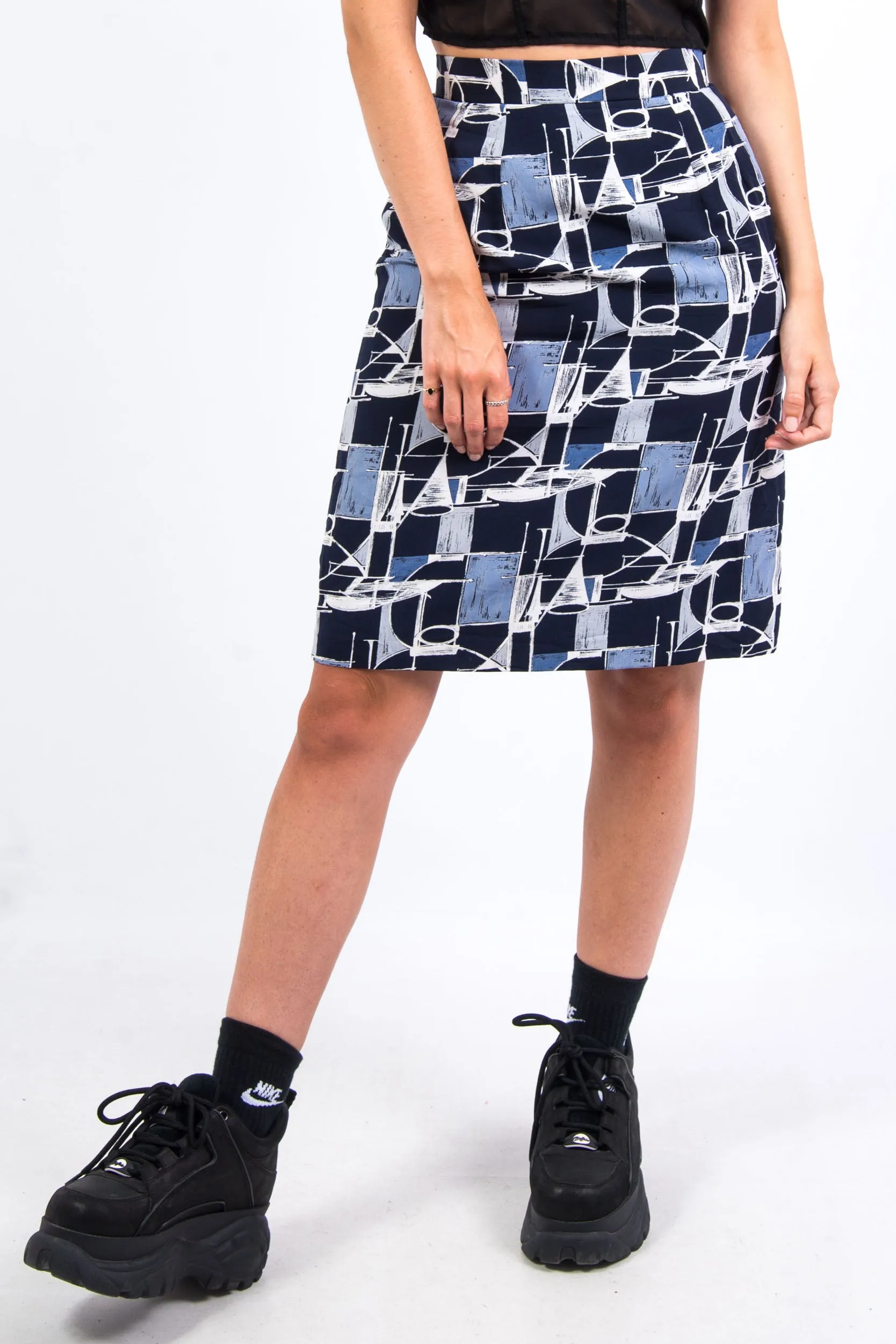 Vintage 90's Abstract Pencil Skirt