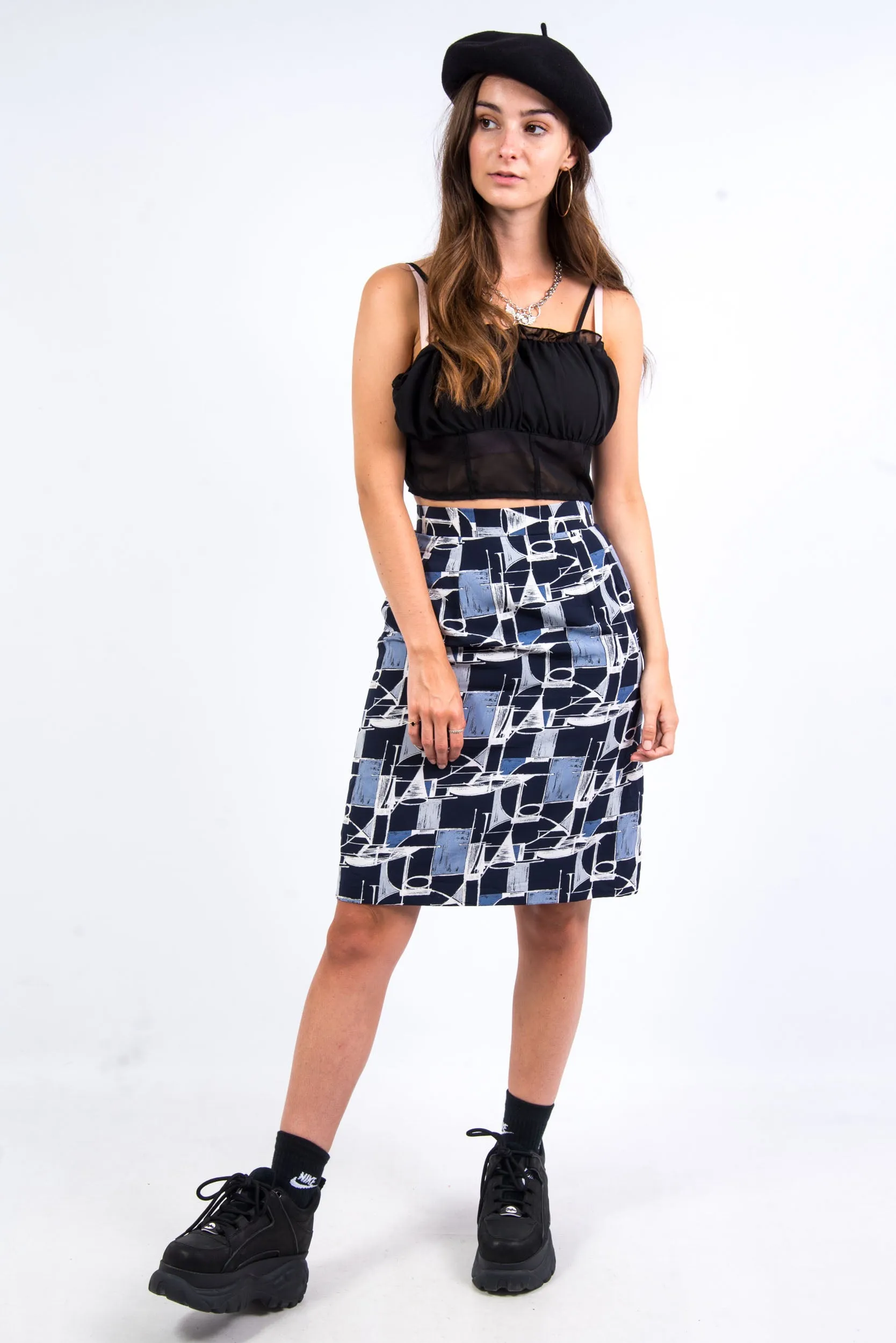 Vintage 90's Abstract Pencil Skirt