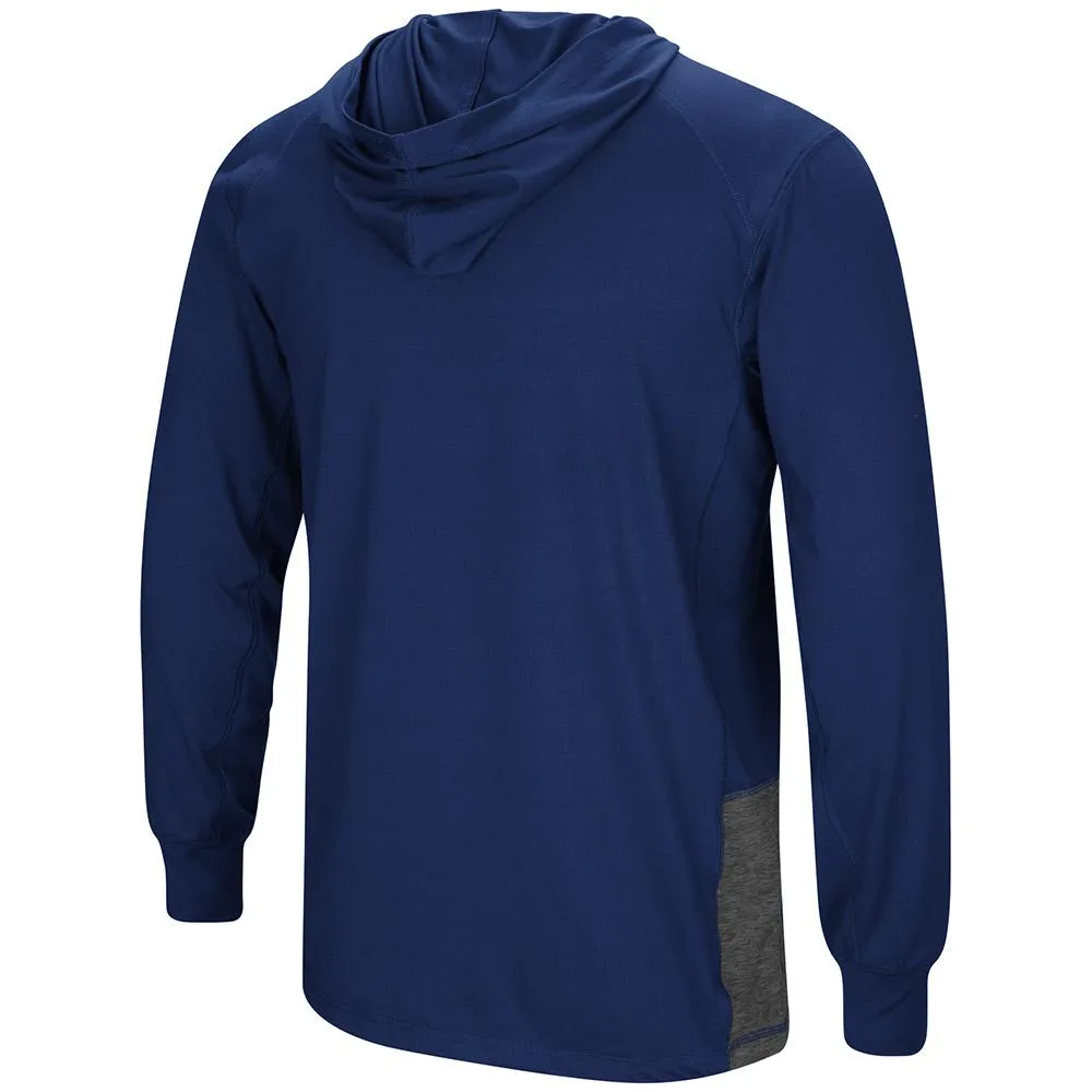 West Virginia Mountaineers Colosseum Navy LS Hooded T-Shirt