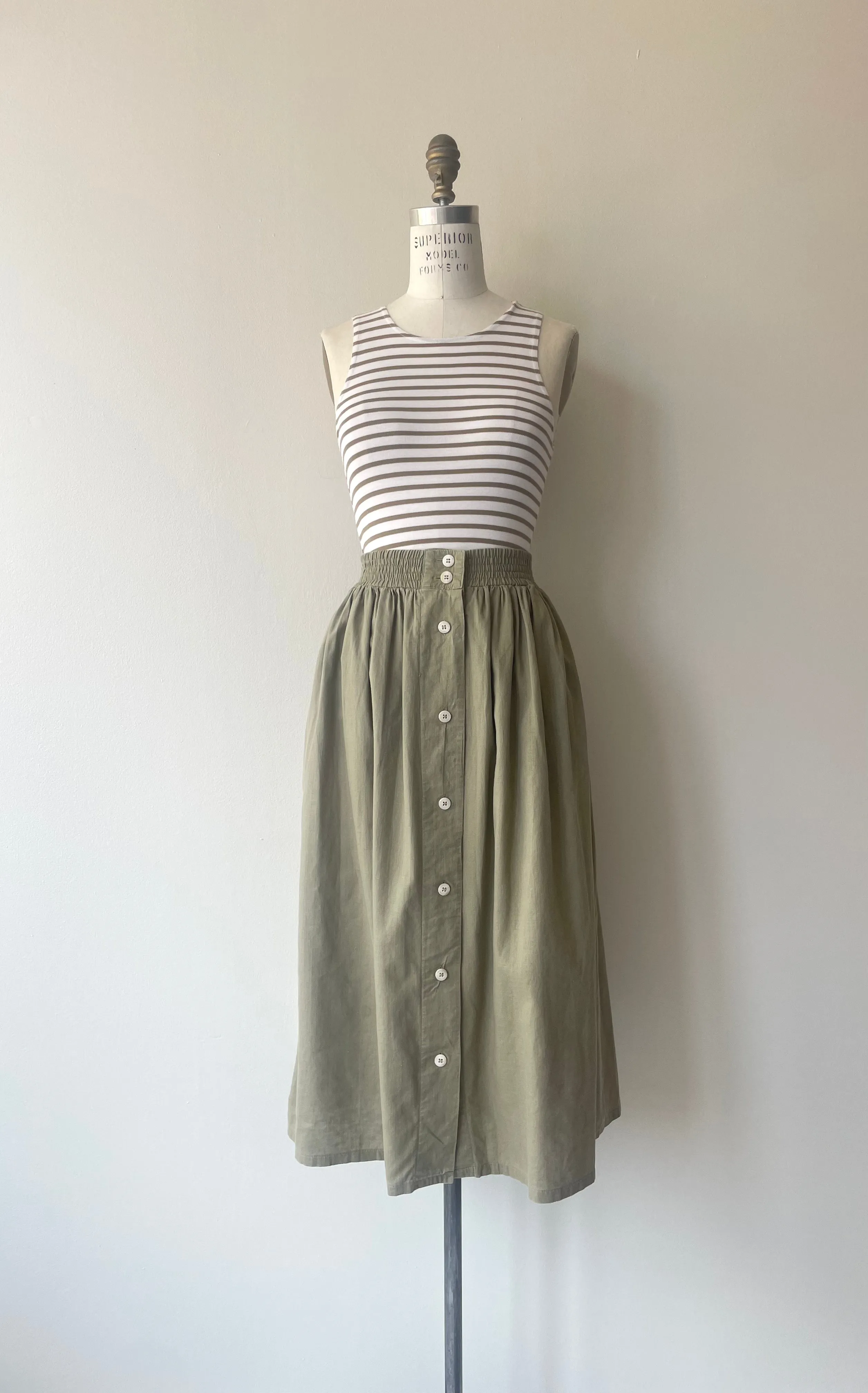 Woven Khaki Skirt